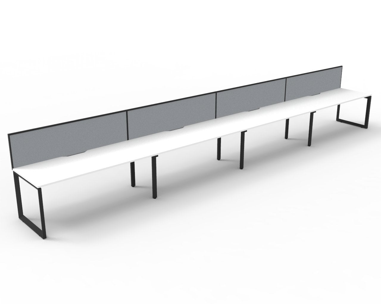 Infinity Single Sided Loop Leg Workstation natural white finish product view for office furniture hire