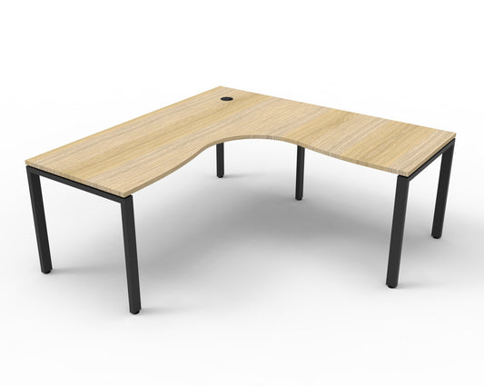 Infinity Profile Leg Corner Workstation Hire in black - primary view