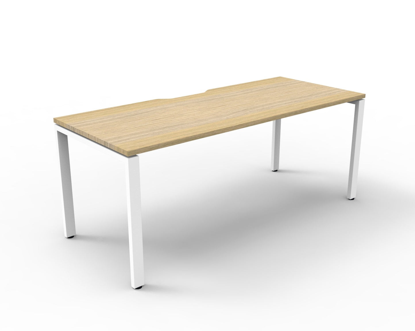 Infinity Single Sided Profile Leg Workstation natural oak finish product view for office furniture hire