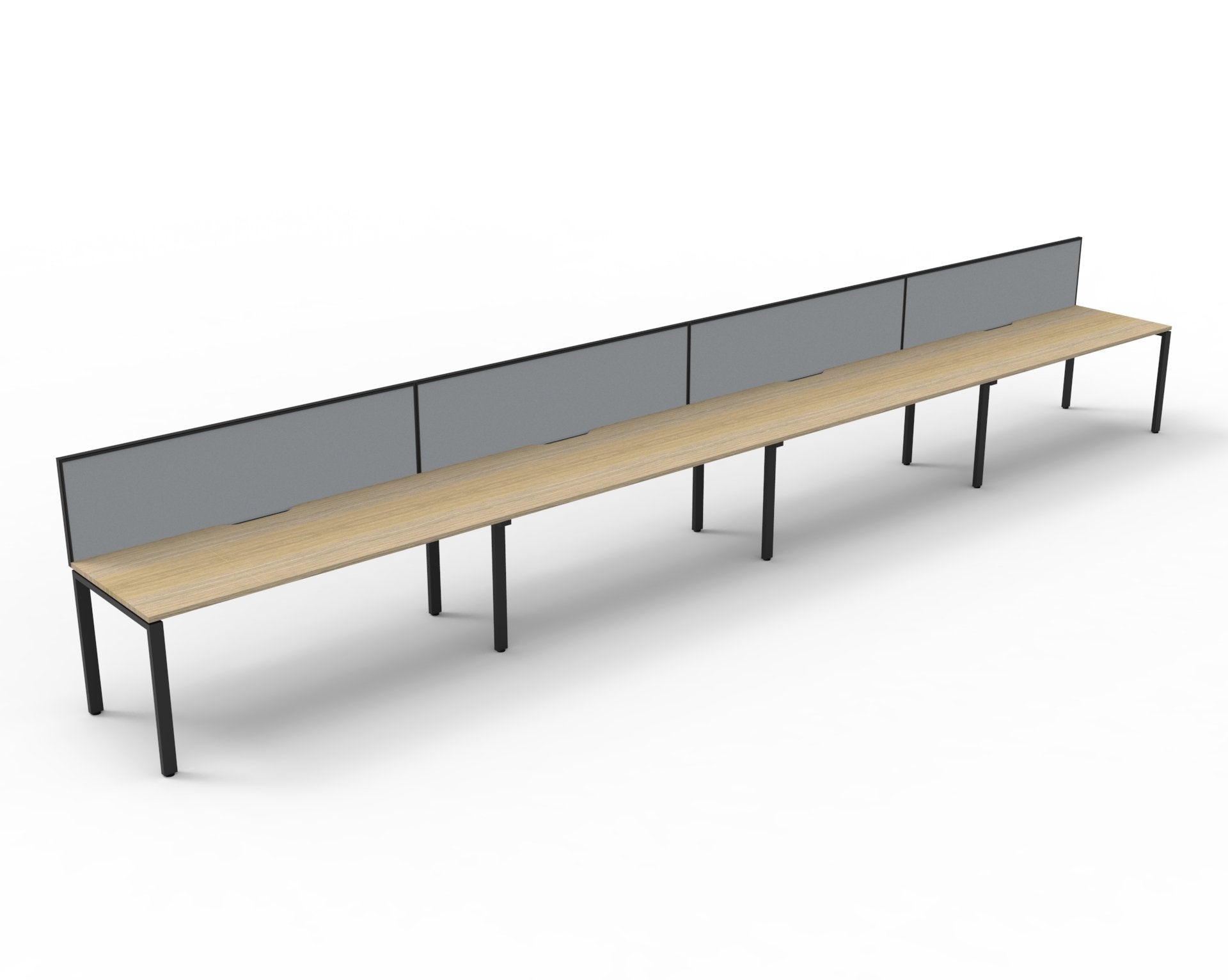 Infinity Single Sided Profile Leg Workstation natural oak finish primary view for office furniture hire