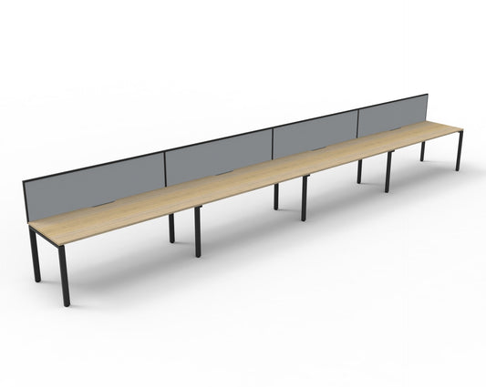 Infinity Single Sided Profile Leg Workstation natural oak finish primary view for office furniture hire