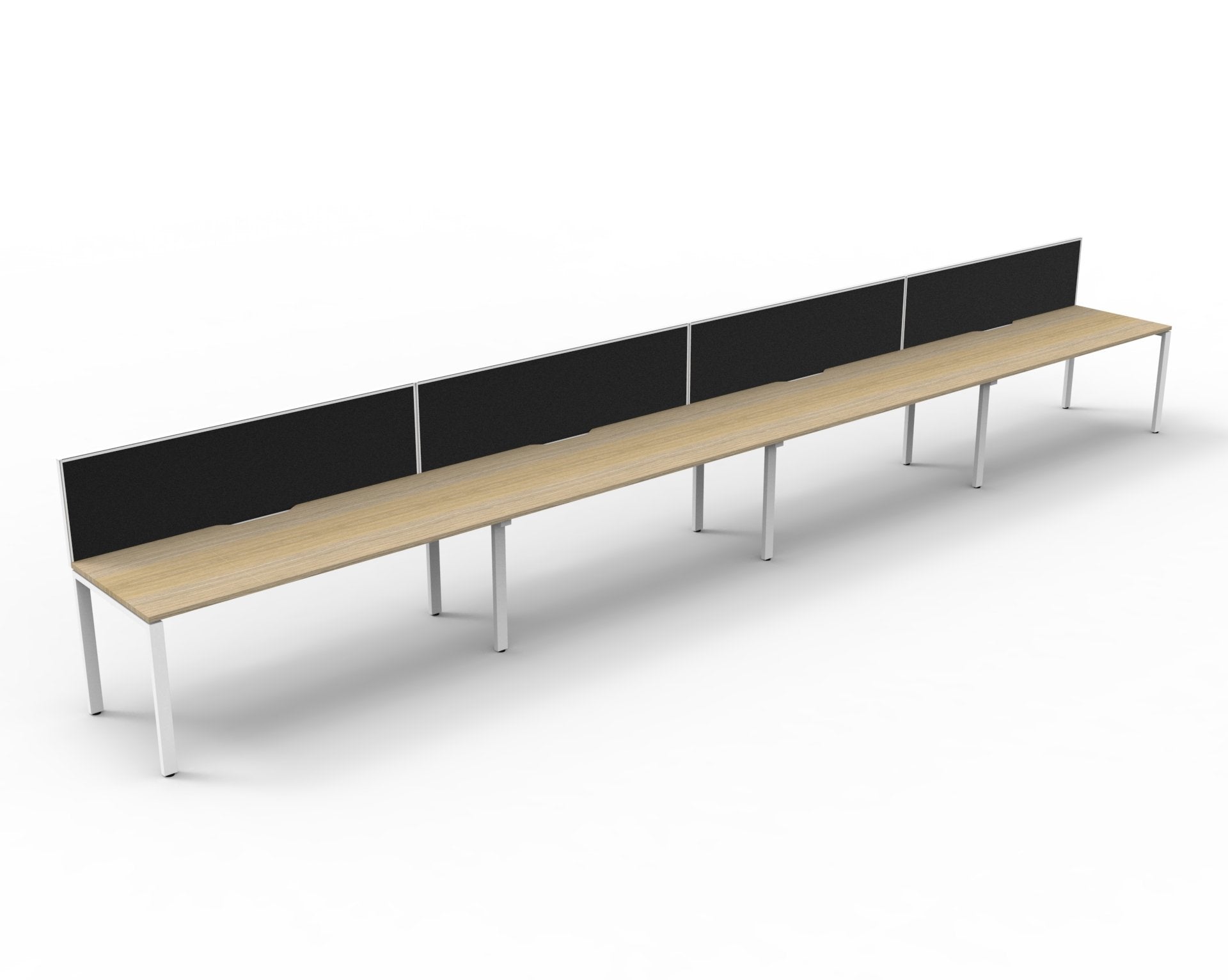 Infinity Single Sided Profile Leg Workstation natural oak finish product view for office furniture hire