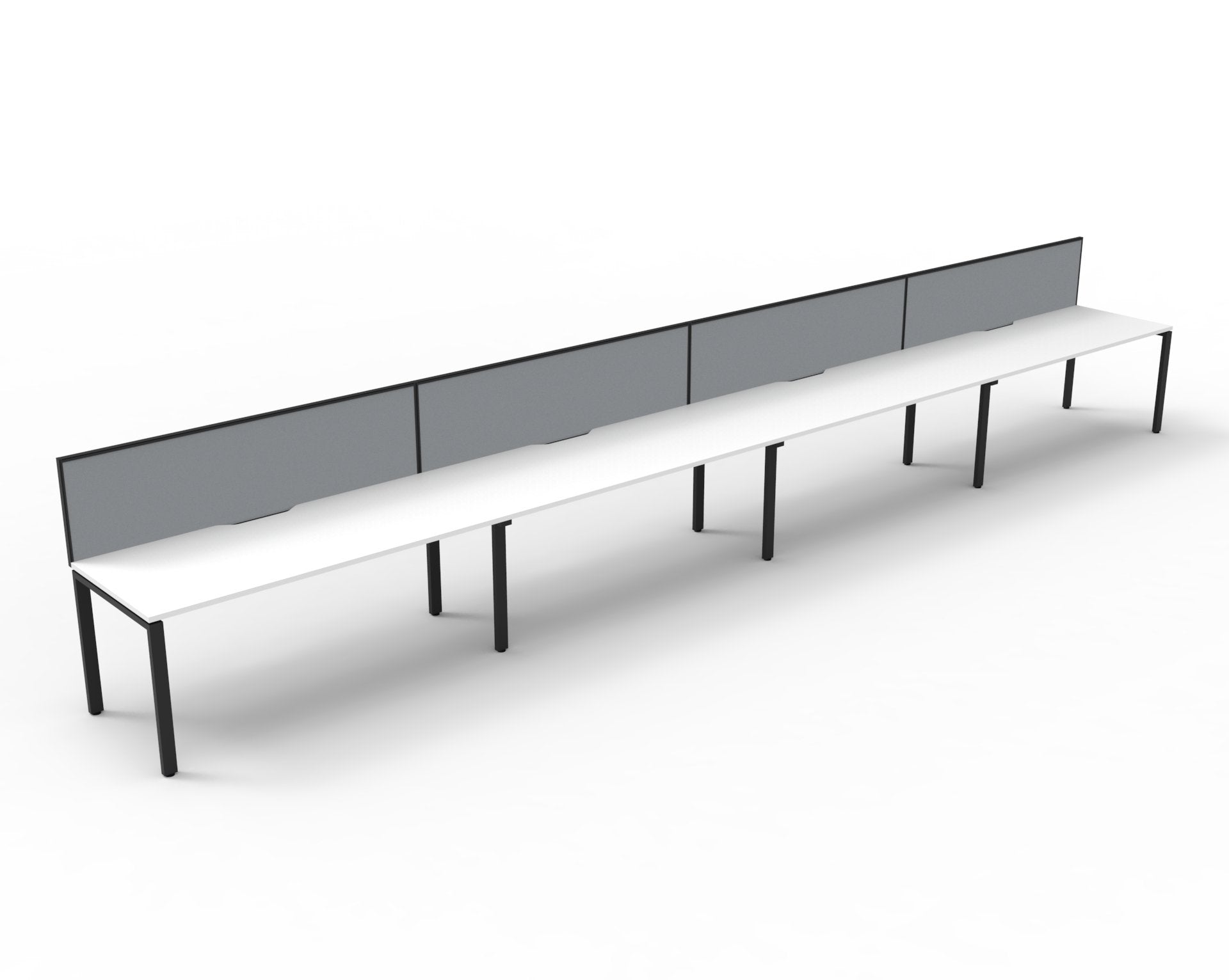 Infinity Single Sided Profile Leg Workstation natural white finish product view for office furniture hire