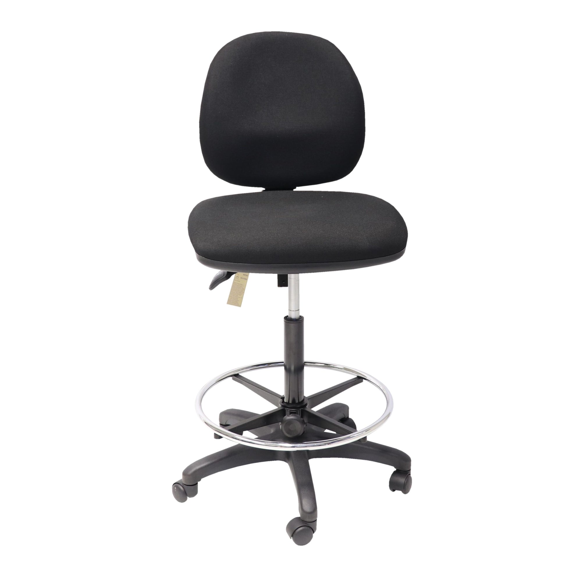 EC070BM medium back drafting chair black fabric for office furniture hire