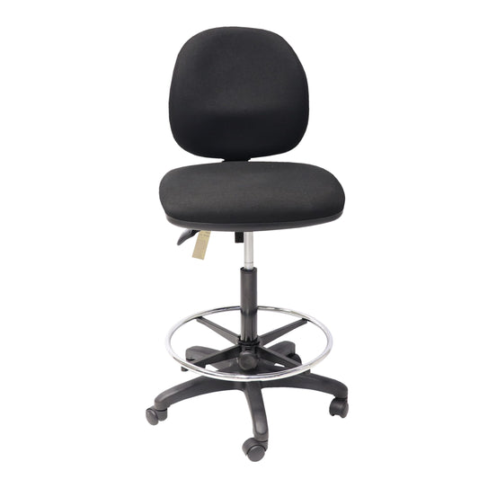 EC070BM medium back drafting chair black fabric for office furniture hire
