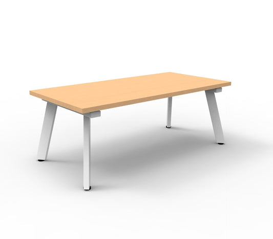 Eternity Rectangular Coffee Table Hire in white - front view