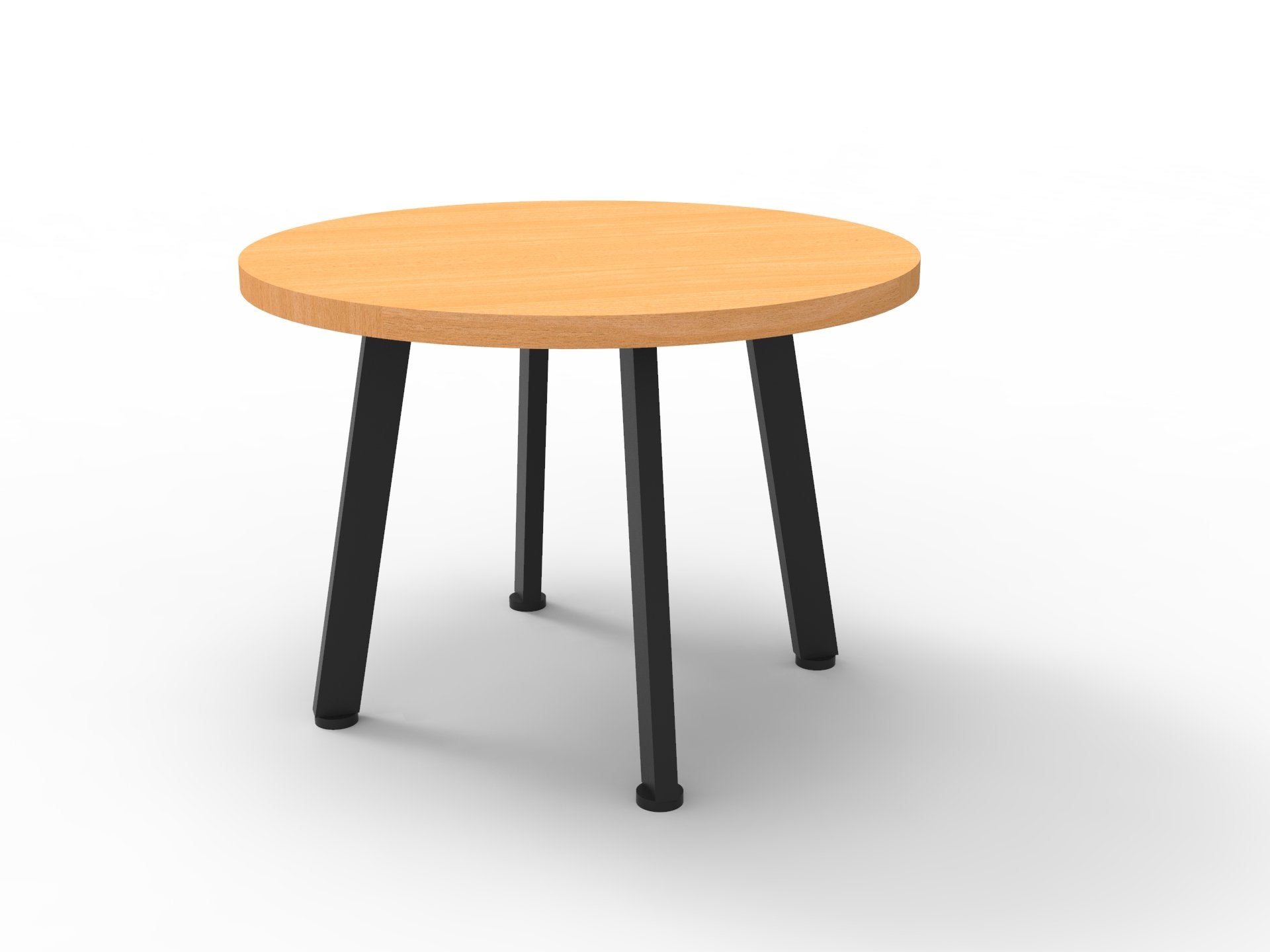Eternity Round Coffee Table Black P/C / 600mm Dia x 450mm H / Beech product view for office furniture hire