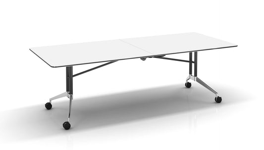 Rapid Edge Folding Meeting & Boardroom Table Hire in natural white - front view