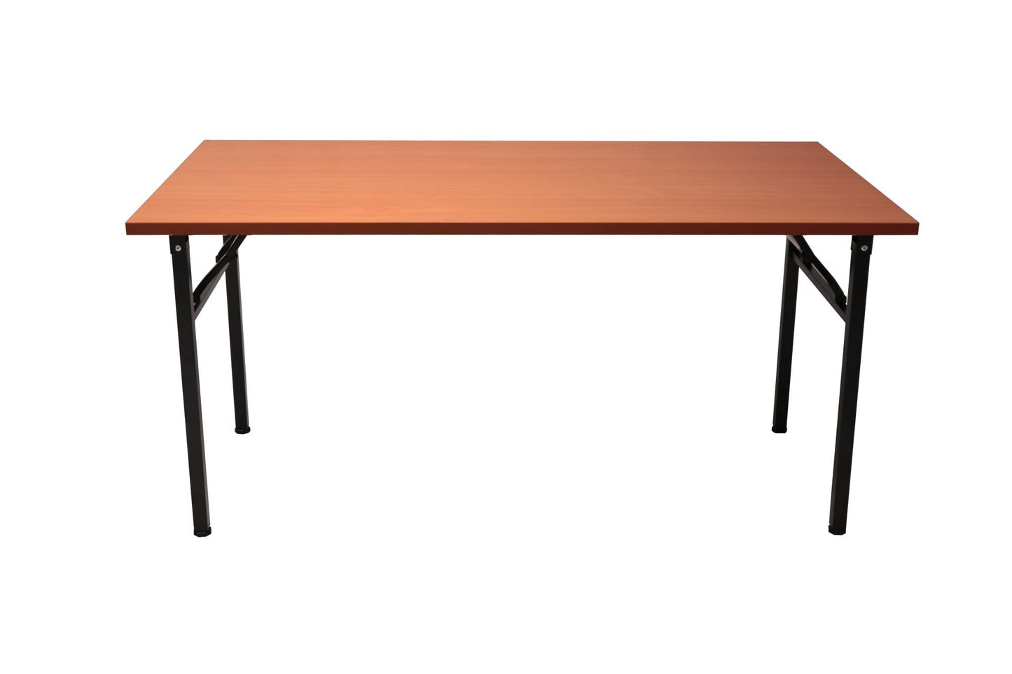 Steel Frame Folding Table Cherry Top & Black P/C Base / 1800mm W x 750mm D product view for office furniture hire