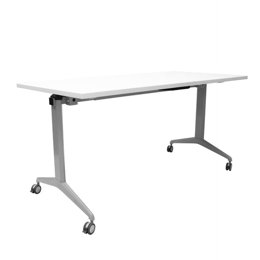 Rapidline Flip Top Table Hire in natural white - front view