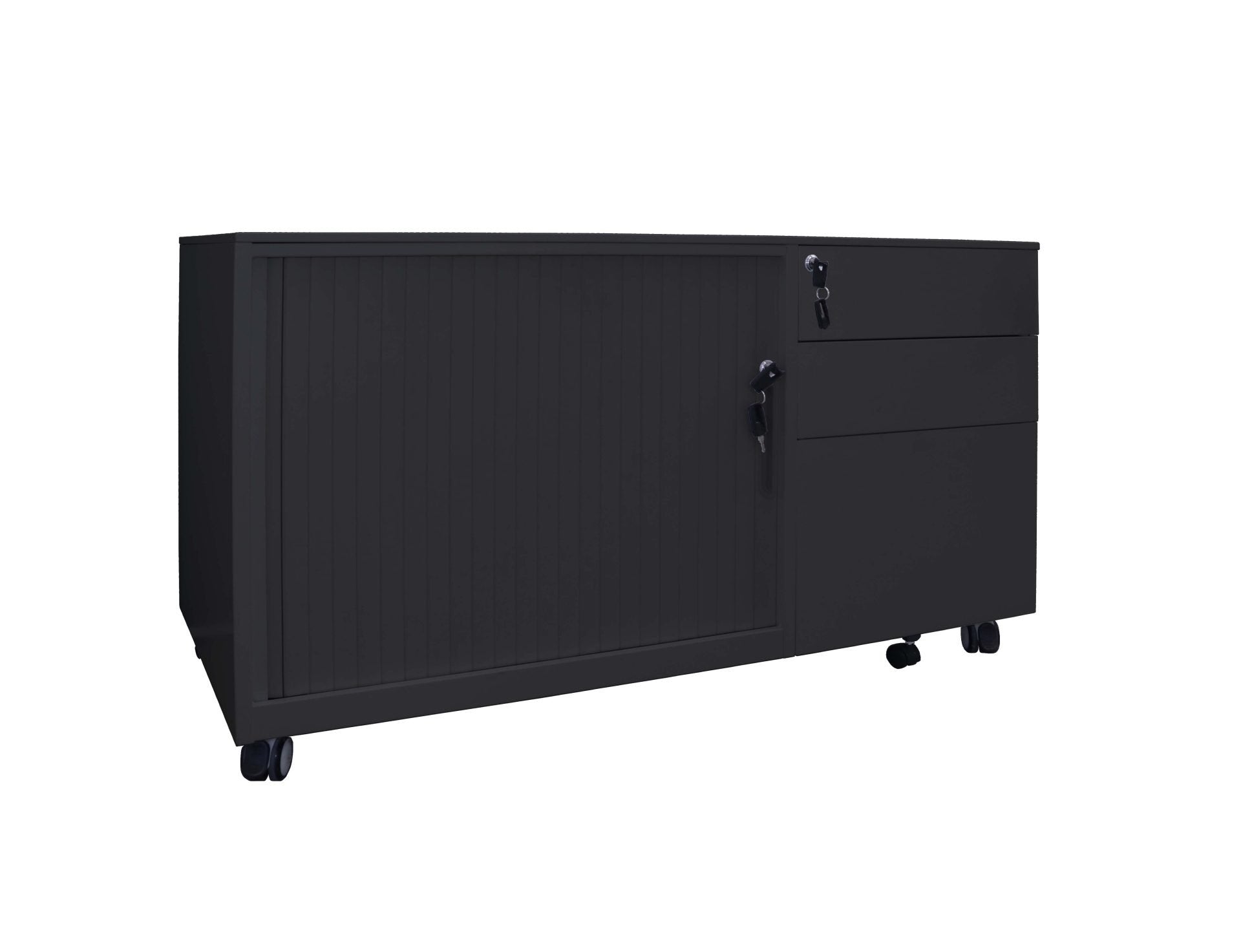 GO Steel Mobile Caddy - Left Tambour Hire in black - primary view