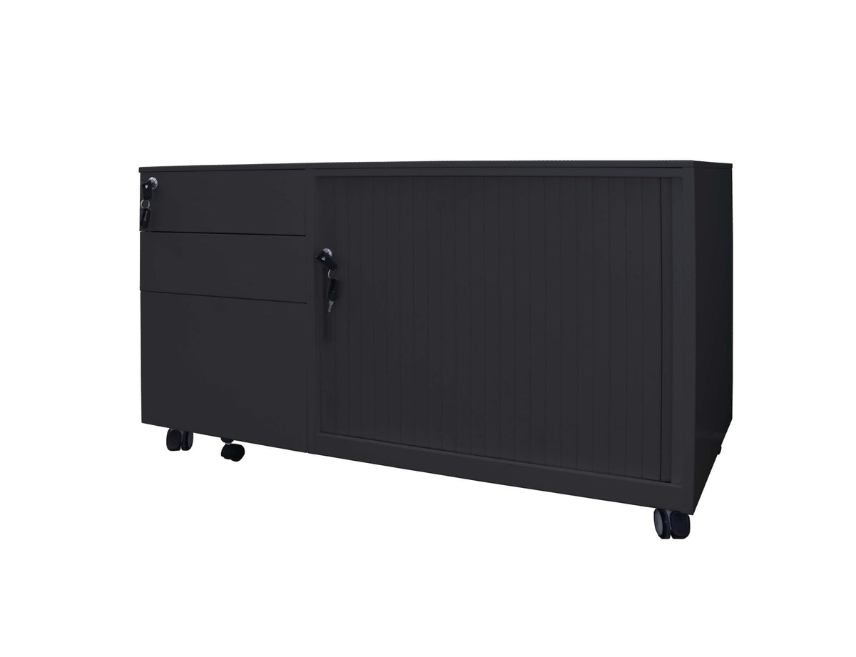 GO Steel Mobile Caddy - Right Tambour Hire in black - primary view