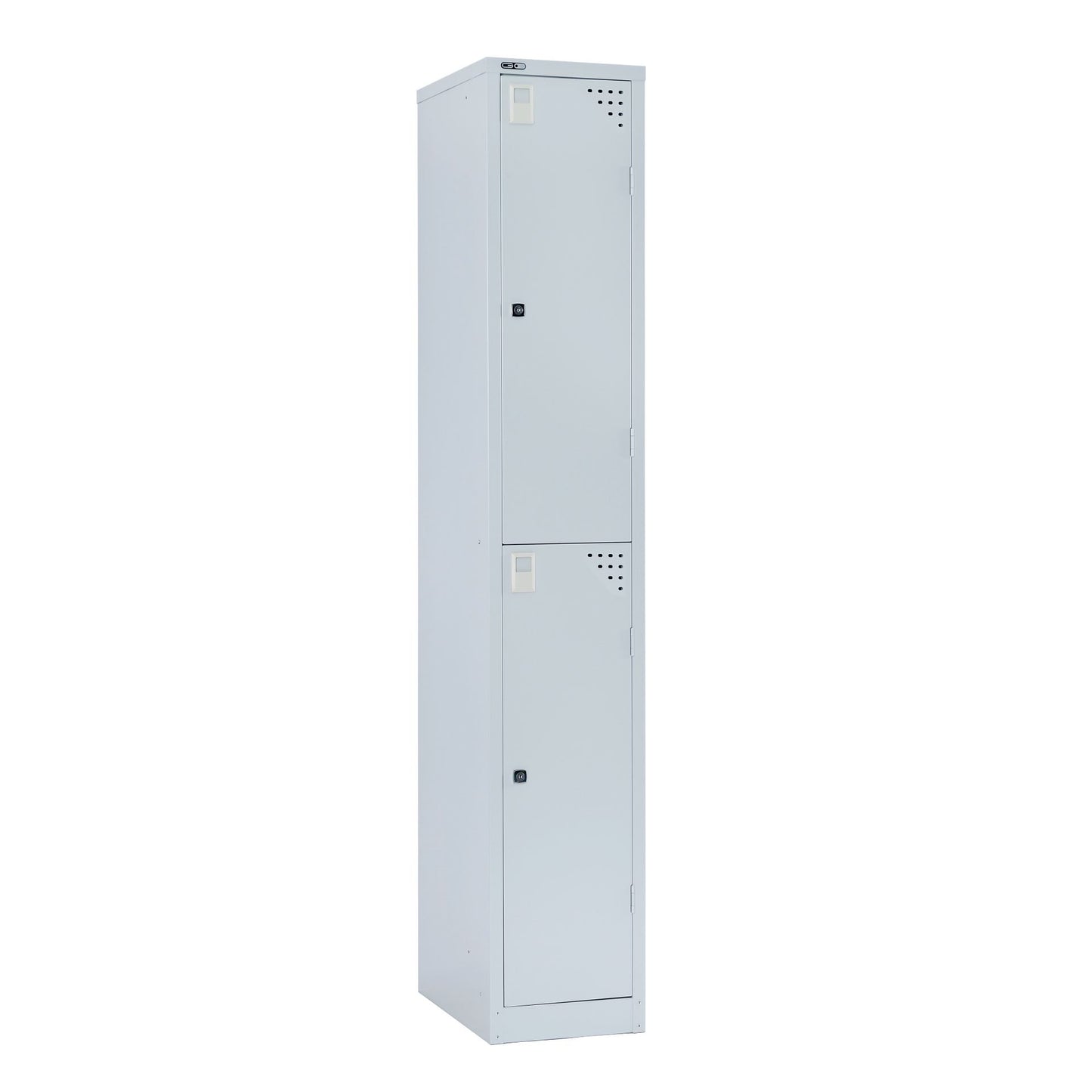 GO Steel 2 Door Locker Silver Grey P/C / 380mm primary view for office furniture hire