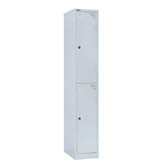 GO Steel 2 Door Locker Hire in silver grey - primary view