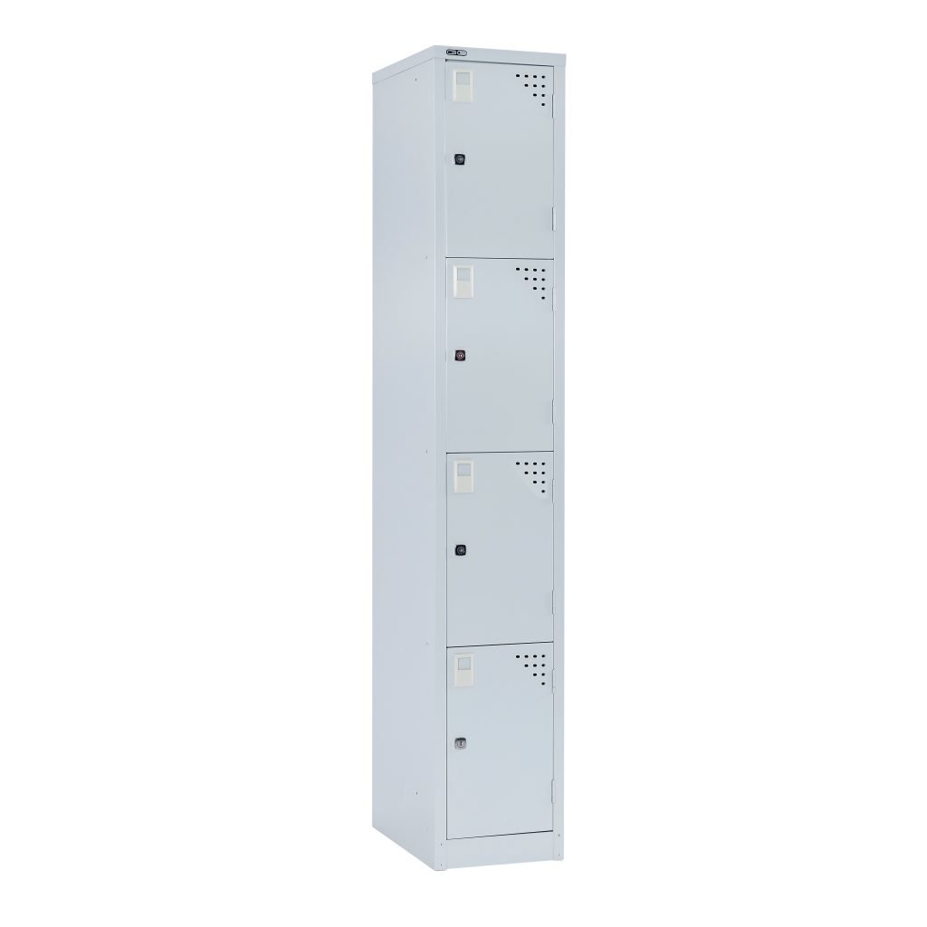 GO Steel 4 Door Locker product view for office furniture hire