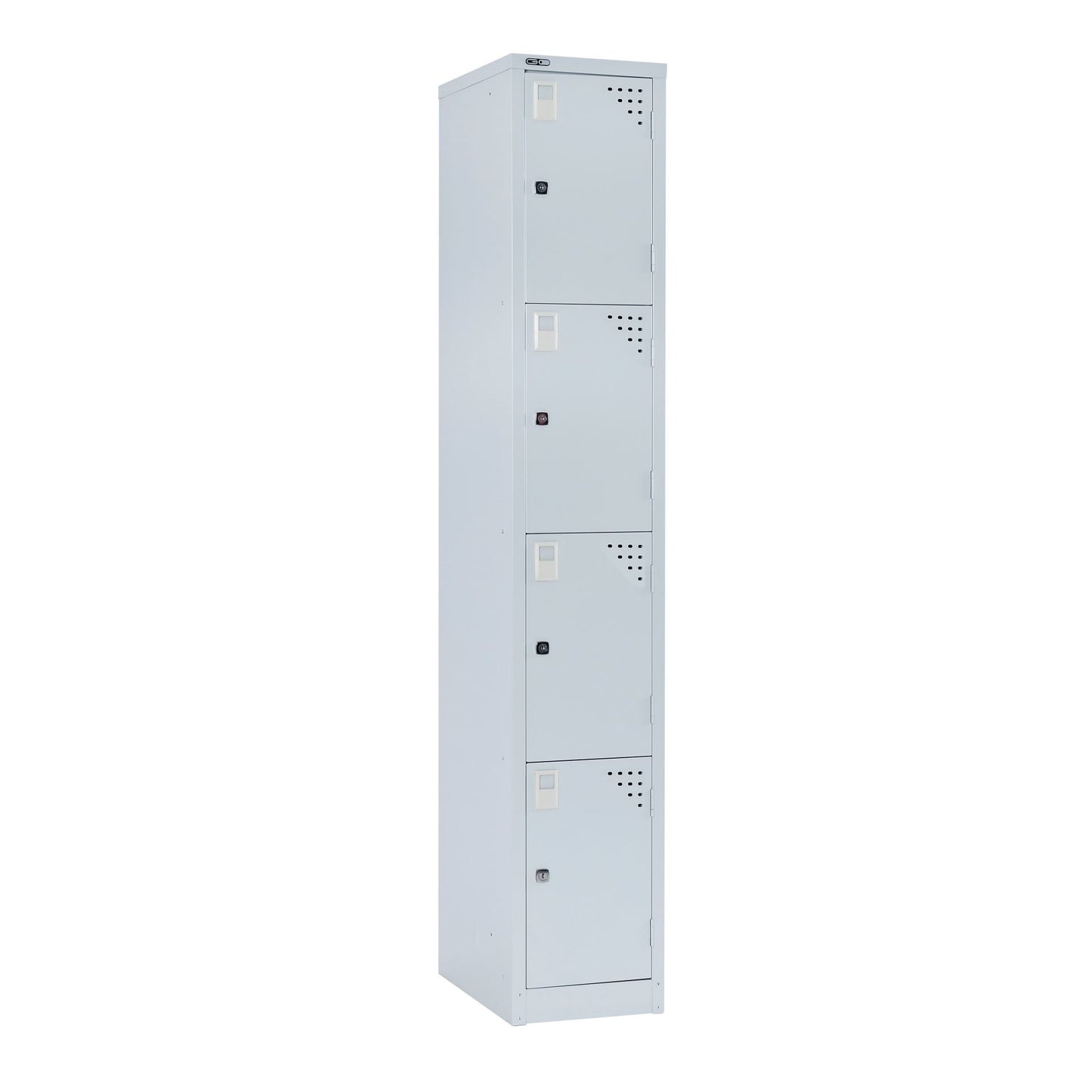 GO Steel 4 Door Locker Silver Grey P/C / 380mm primary view for office furniture hire