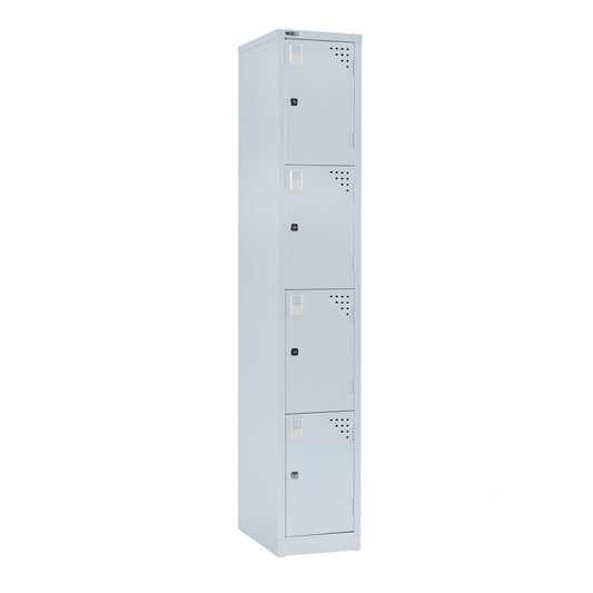 GO Steel 4 Door Locker Hire in silver grey - primary view