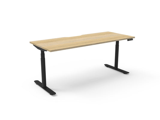 Halo+ Single Sided Desk natural oak finish primary view for office furniture hire