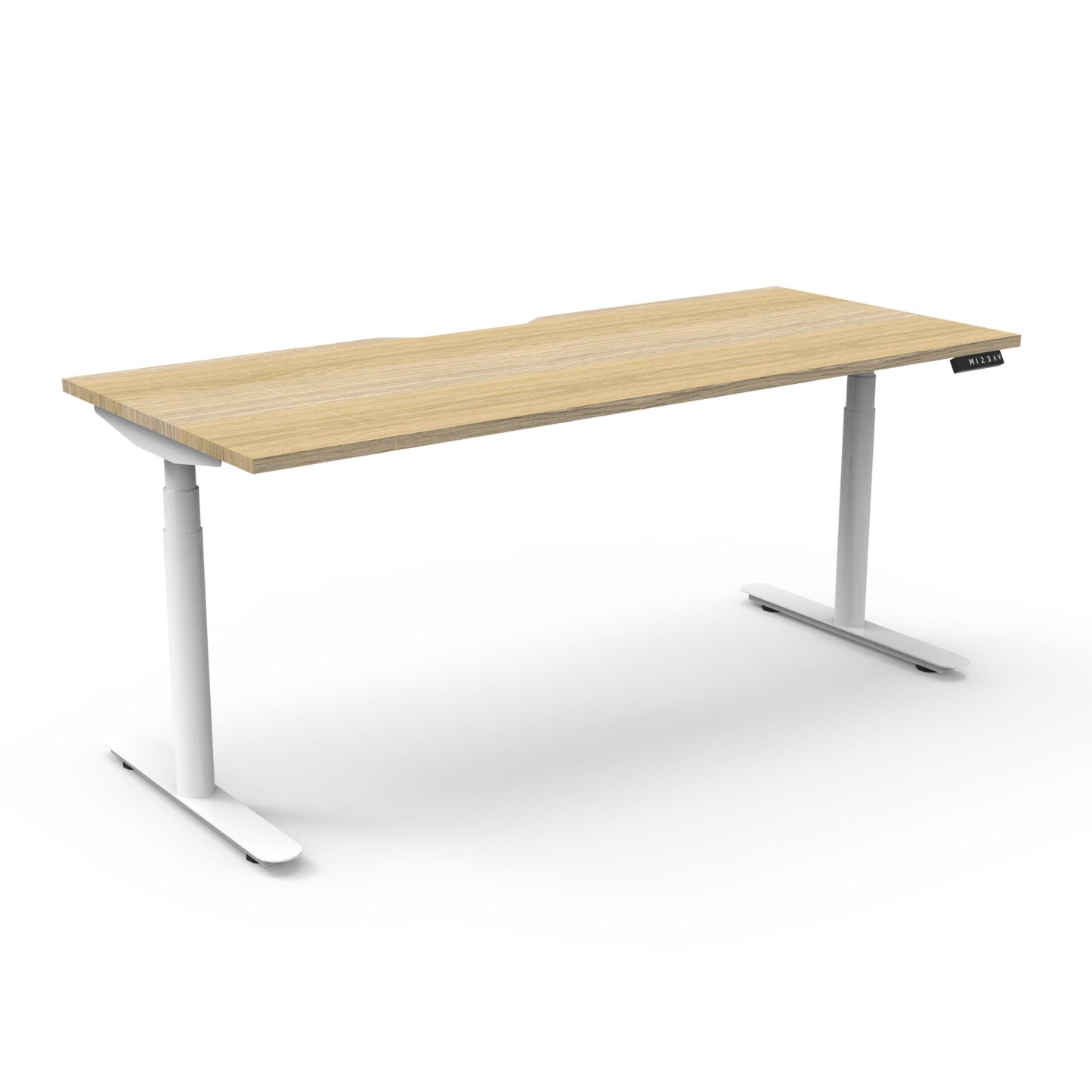 Halo+ Single Sided Desk natural oak finish product view for office furniture hire