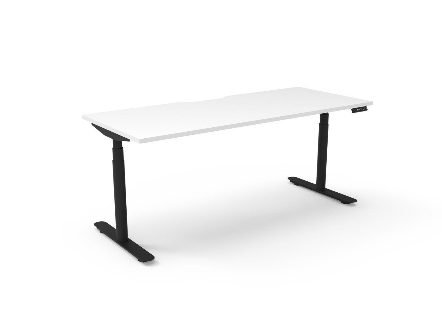 Halo+ Single Sided Desk natural white finish product view for office furniture hire
