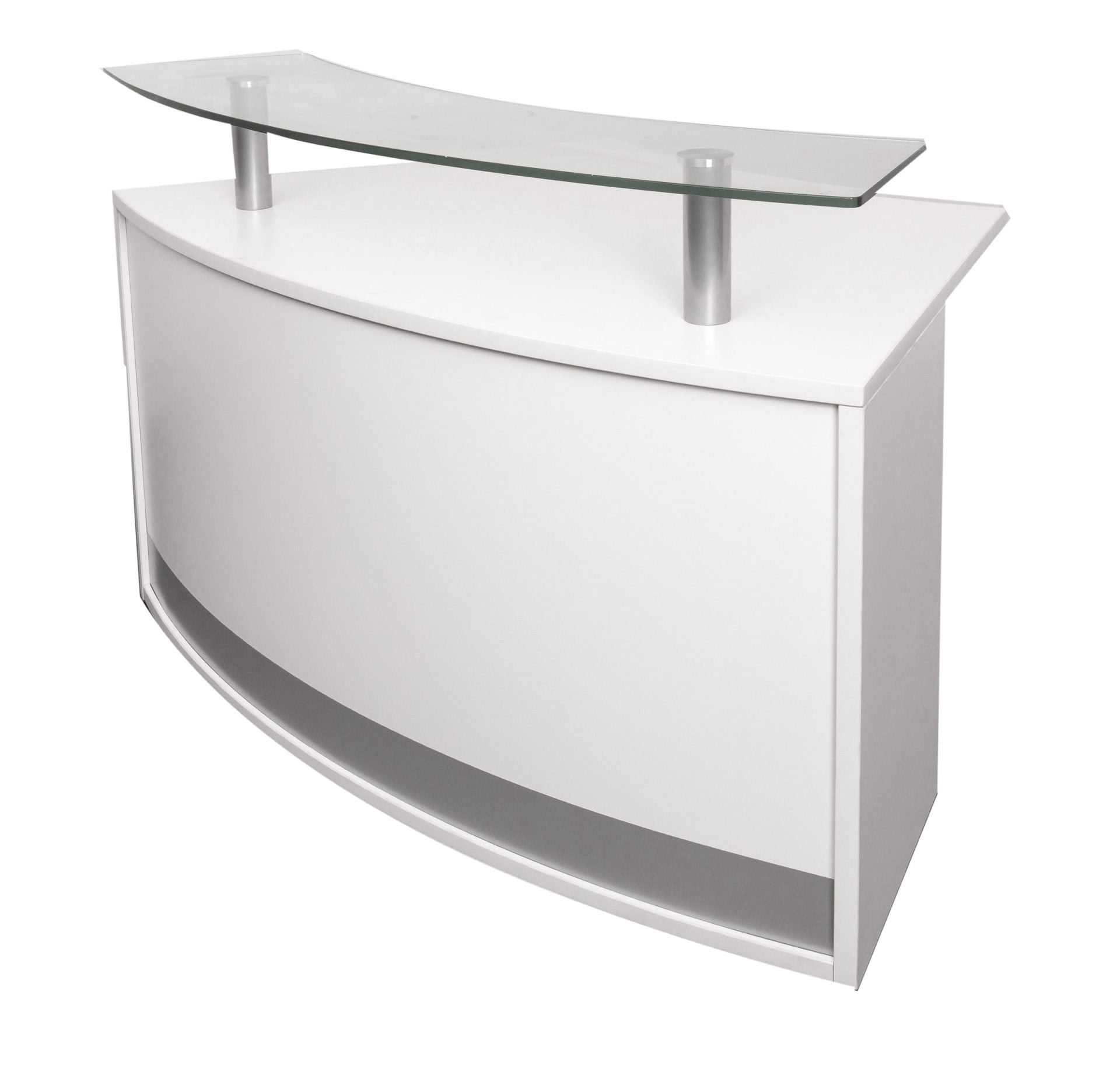 Modular Reception Counter With Half Height Glass Shelf primary view for office furniture hire