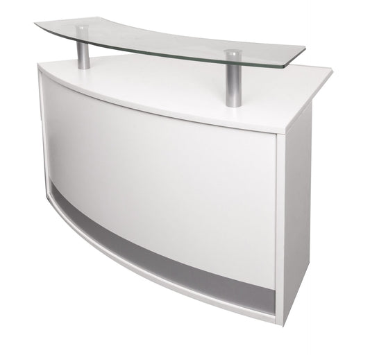 Modular Reception Counter Hire in natural white - primary view