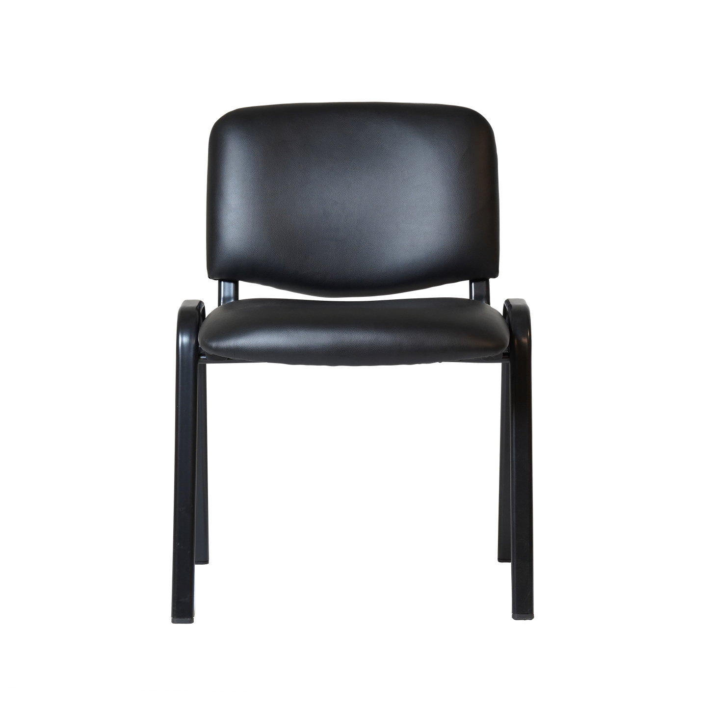 Nova Stacking Visitor Chair Black PU product view for office furniture hire