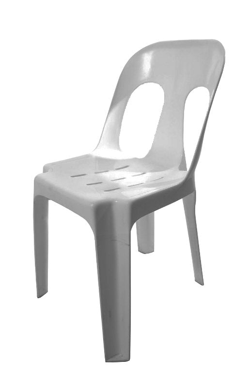 Pippee Stacking Chair Hire in silver grey - primary view