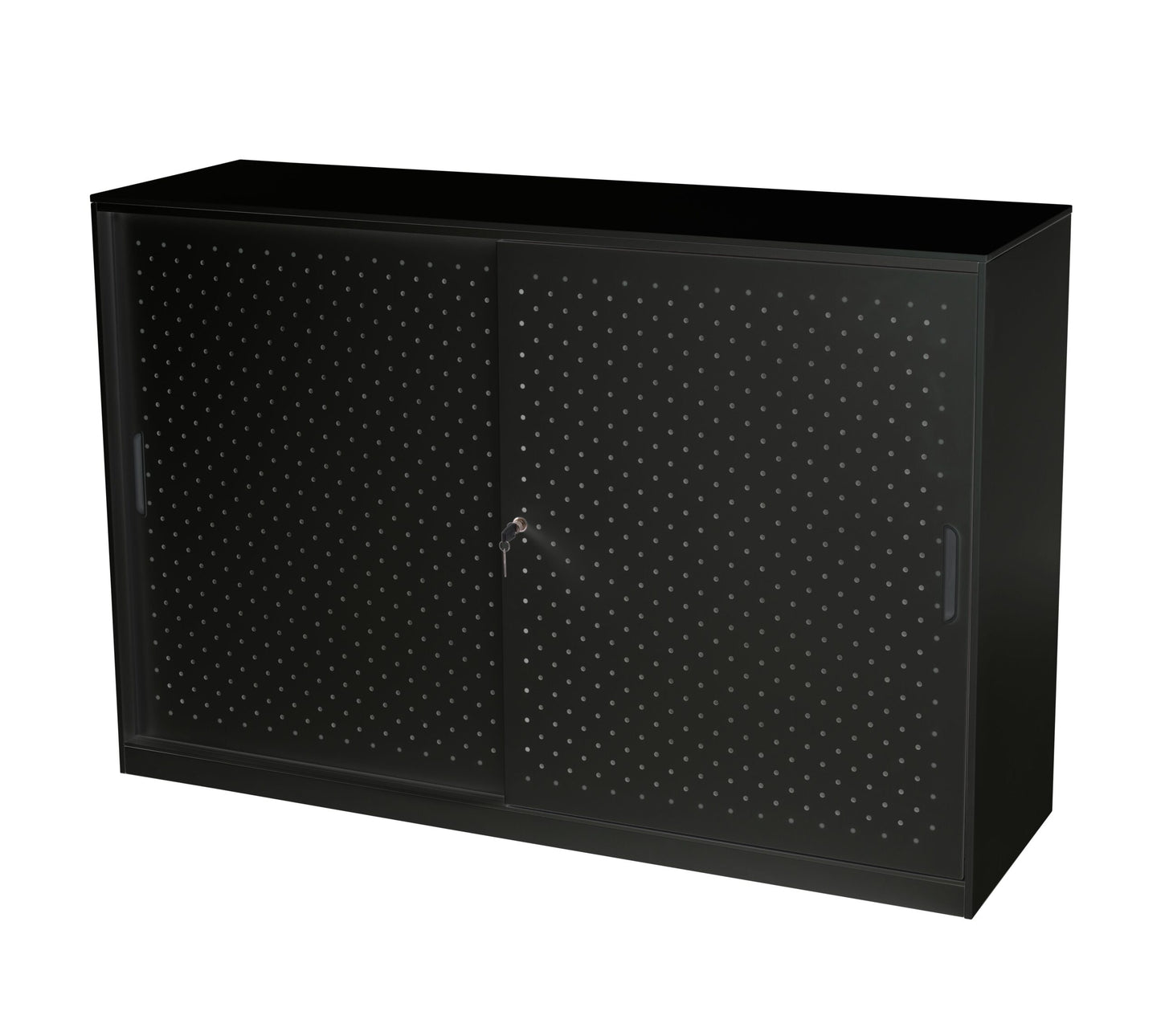 GO Tambour Door Cupboard 1530mm W Black Satin primary view for office furniture hire