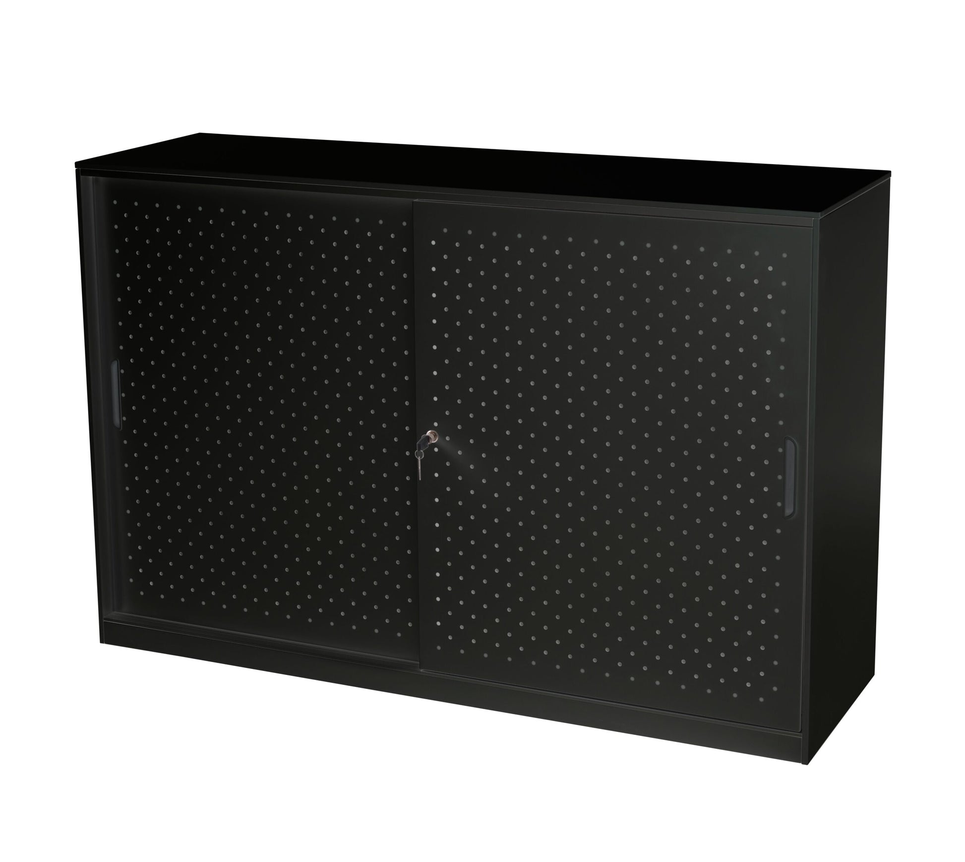 GO Tambour Door Cupboard 1530mm W Black Satin primary view for office furniture hire