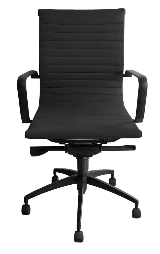 PU605M Executive Chair with black powder-coated base