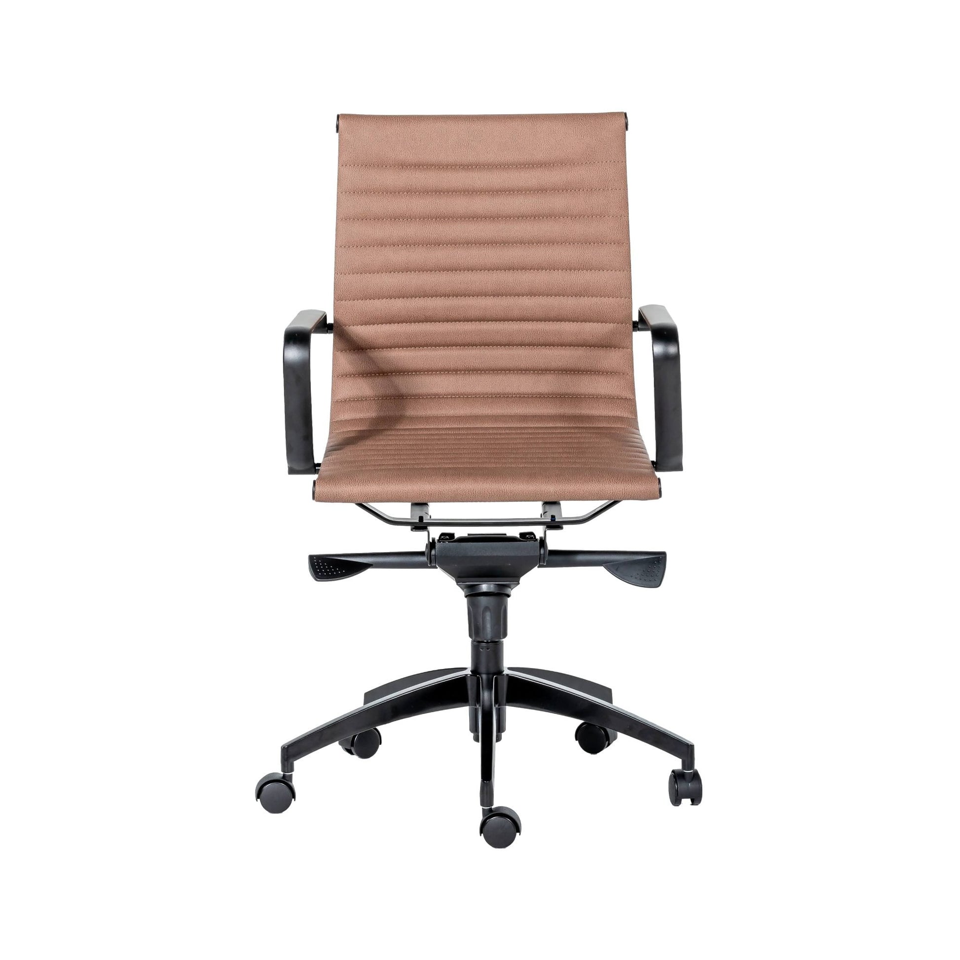 PU605M medium-back executive chair in tan PU