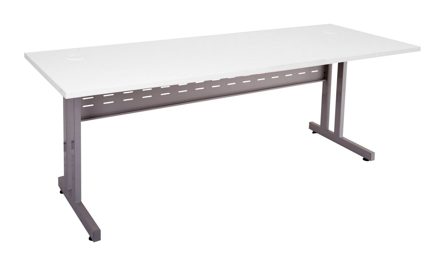 Rapid Span C-Leg Desk natural white finish product view for office furniture hire