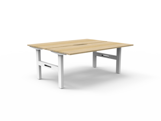 Boost Static Back to Back Workstation Hire in white - front view