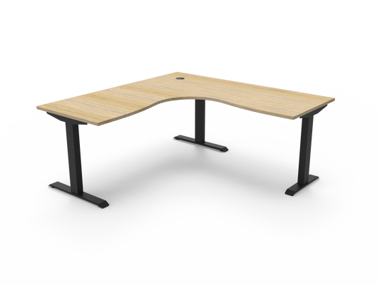 Boost Static Corner Workstation Hire in black - primary view