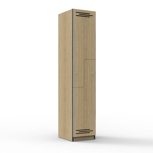 2 Door Step Door Melamine Locker Hire in natural oak - primary view