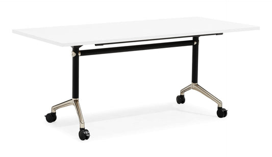 Typhoon Flip Top Table Hire in natural white - front view