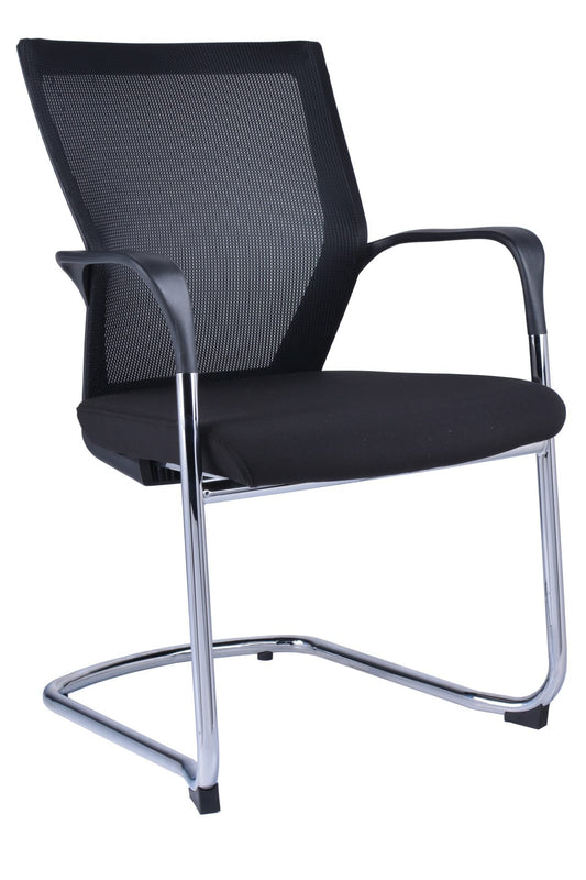 WMCC black mesh visitor chair with chrome frame for office furniture hire