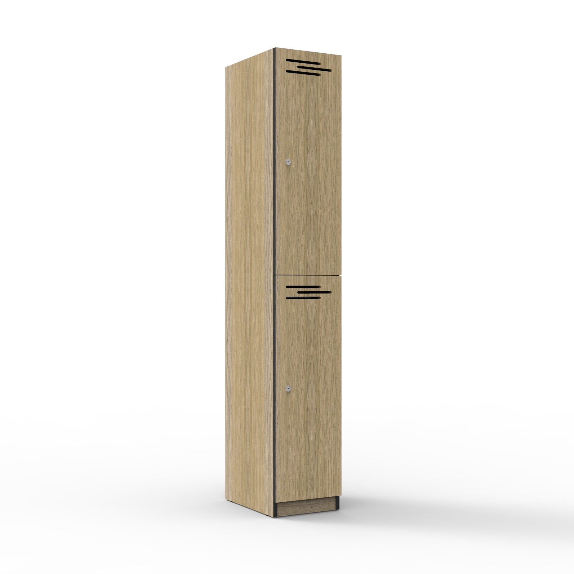 2 Door Melamine Locker Natural Oak / Two Door primary view for office furniture hire