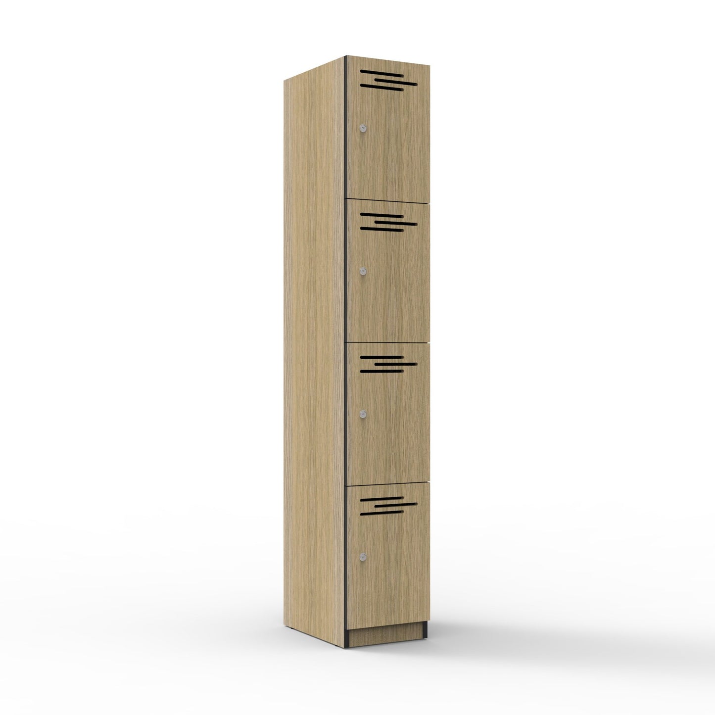 4 Door Melamine Locker Natural Oak / Four Door primary view for office furniture hire