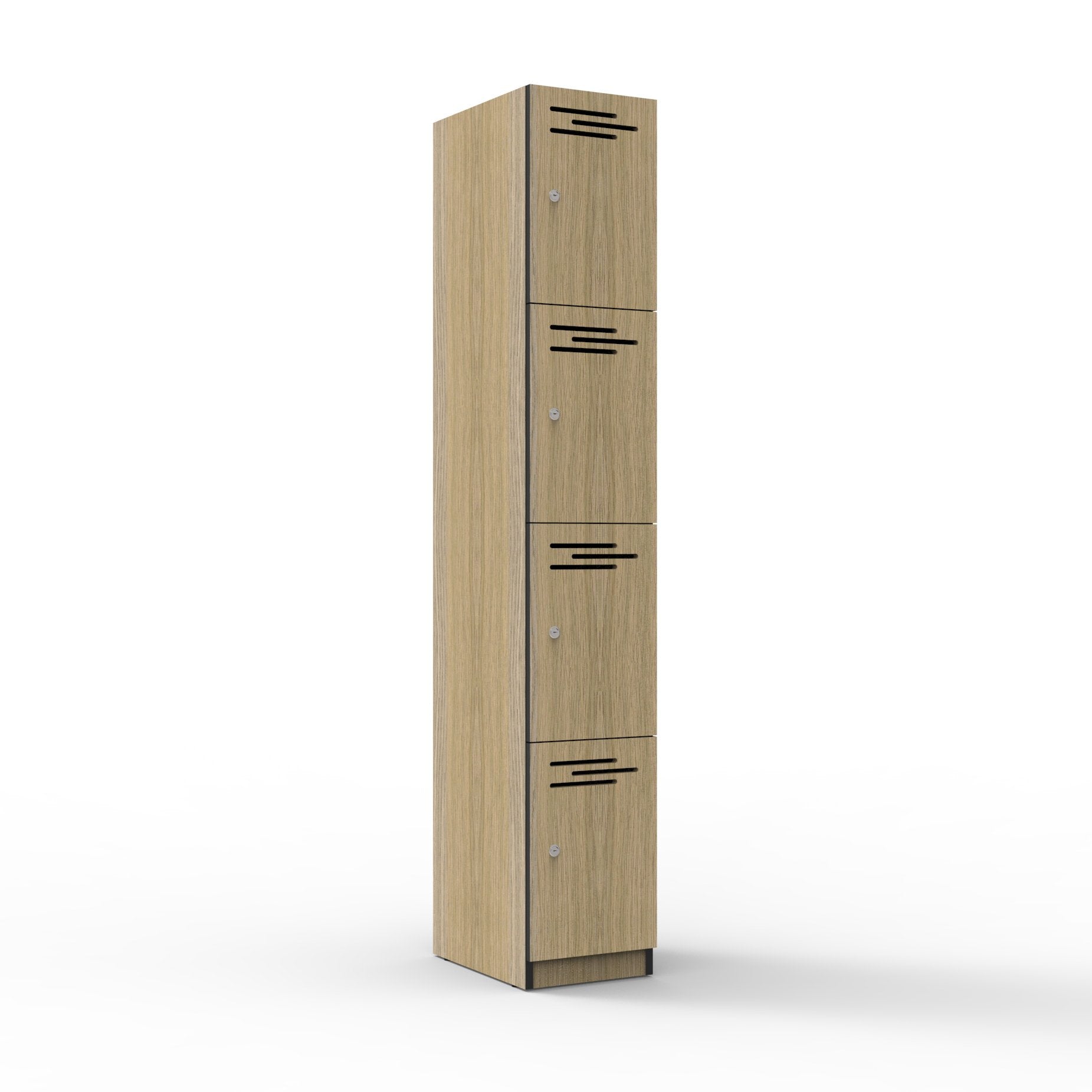4 Door Melamine Locker Natural Oak / Four Door primary view for office furniture hire