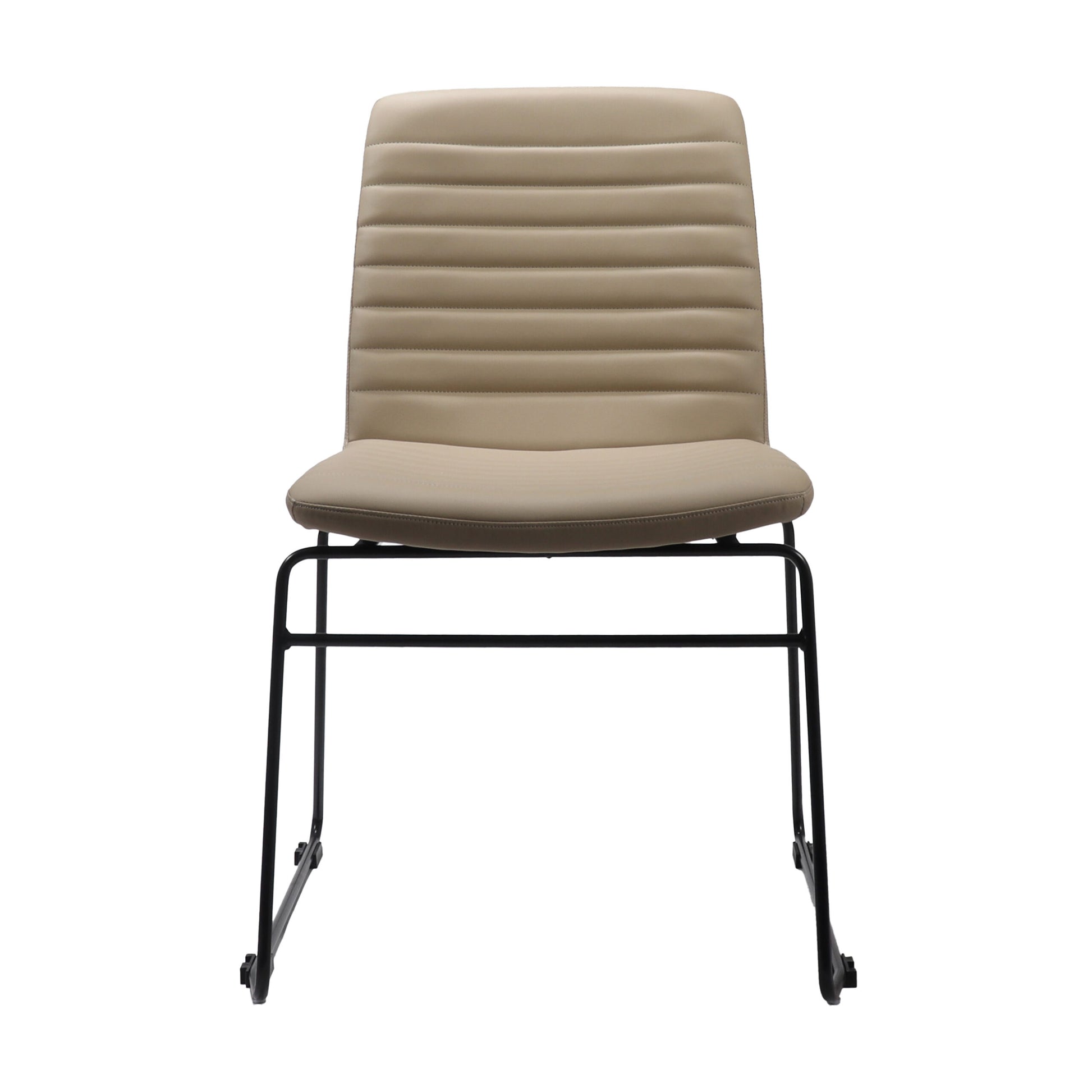 Pixel Sled Base Chair Black P/C / Almond PU primary view for office furniture hire
