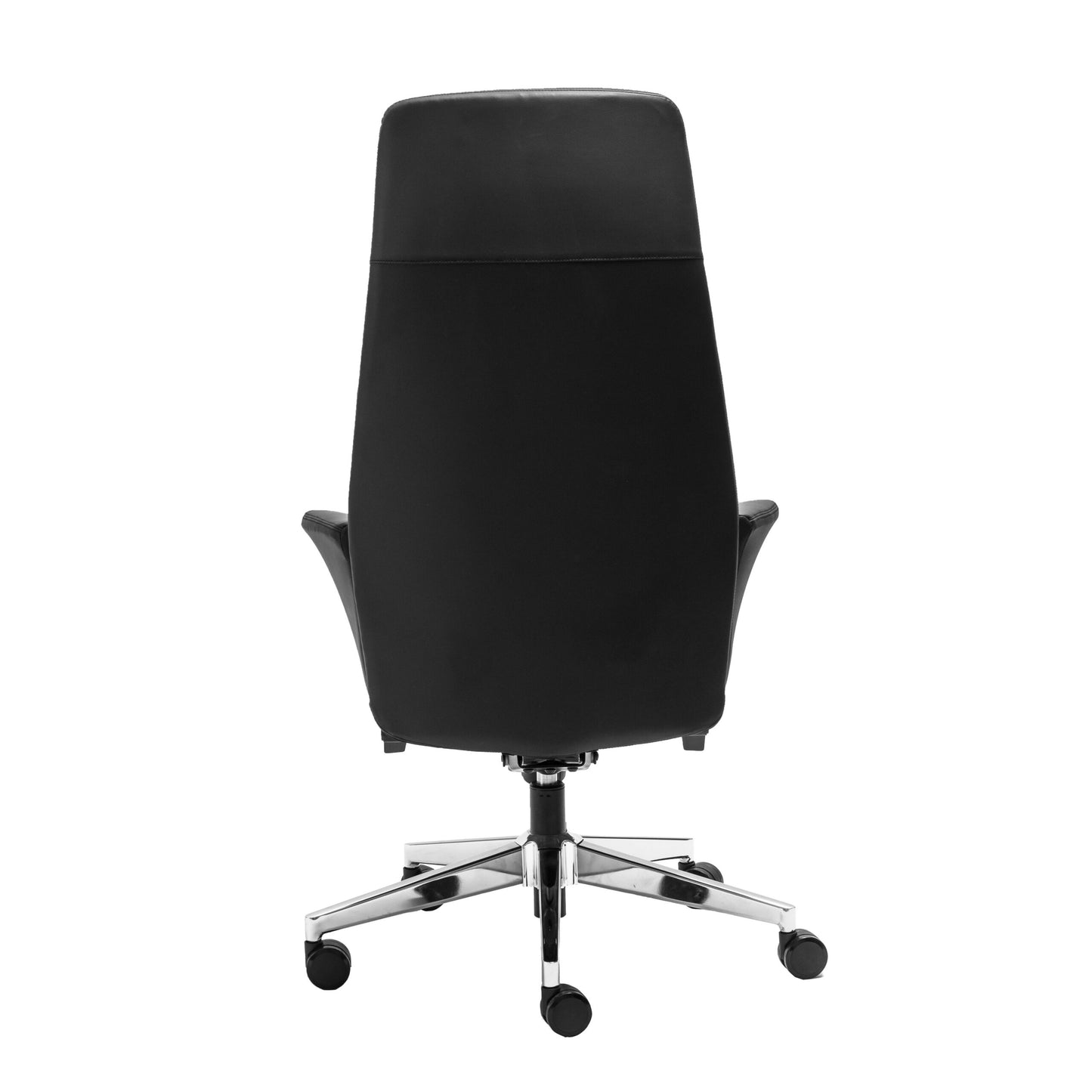 Accord High Back Chair polished aluminium base and castor detail