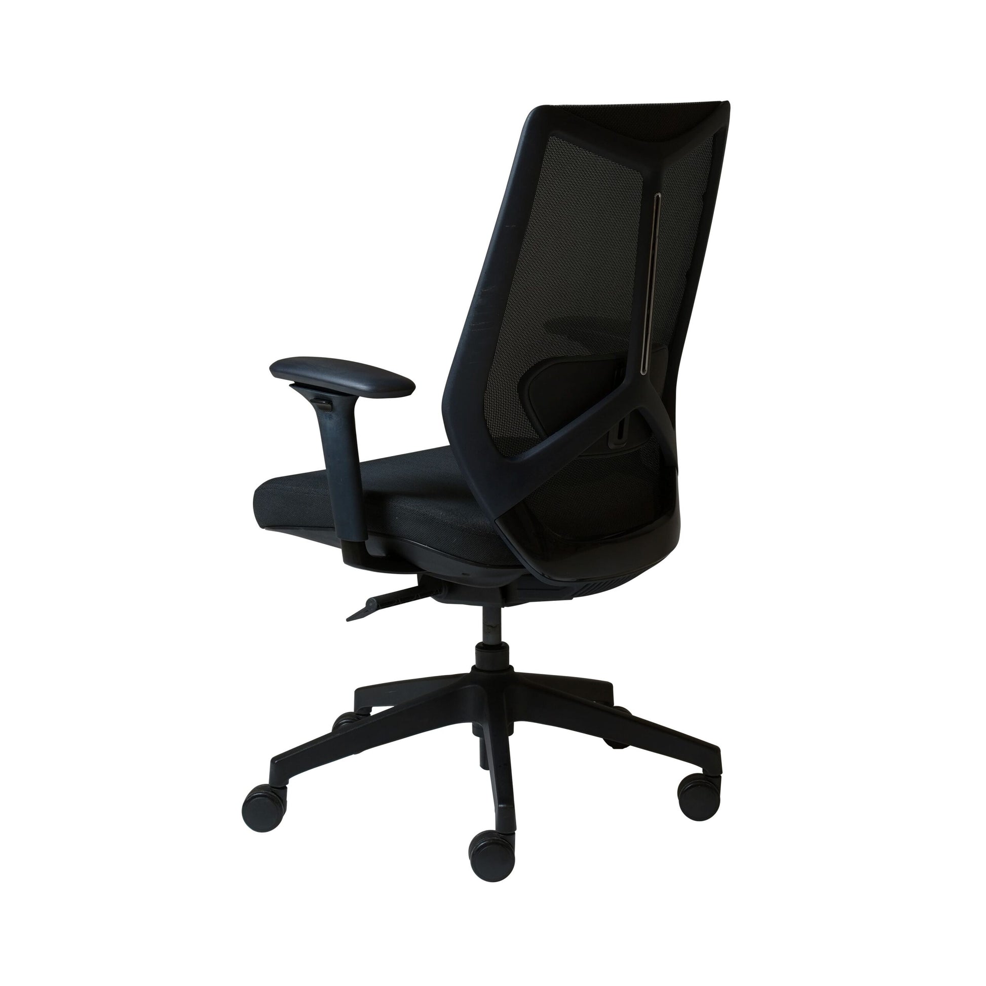 ARCO Chair detail with adjustable arms and black five star base