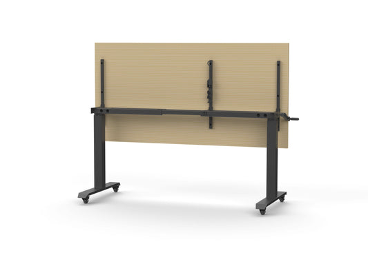 Boost Crank Flip Top Table Hire in black - angled view