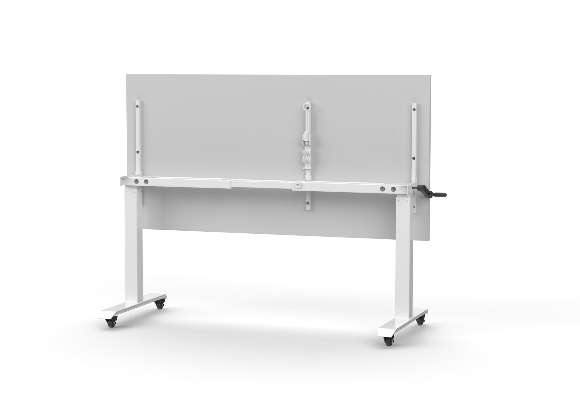Boost Crank Flip Top Table White P/C / 1800mm W x 750mm D / Natural White product view for office furniture hire