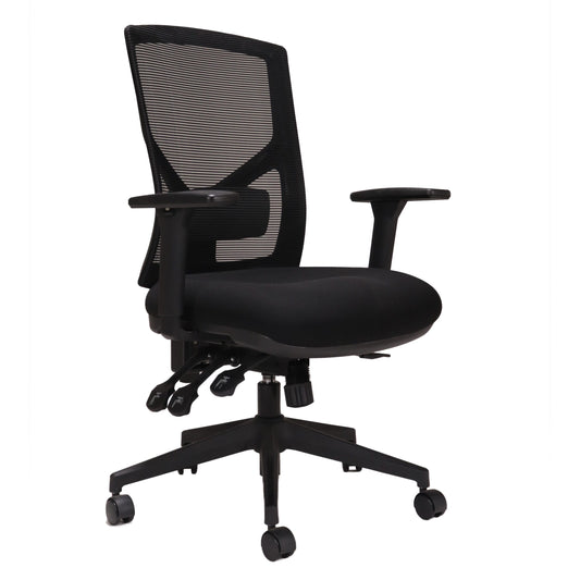 Breeze black mesh chair side view for commercial chair hire