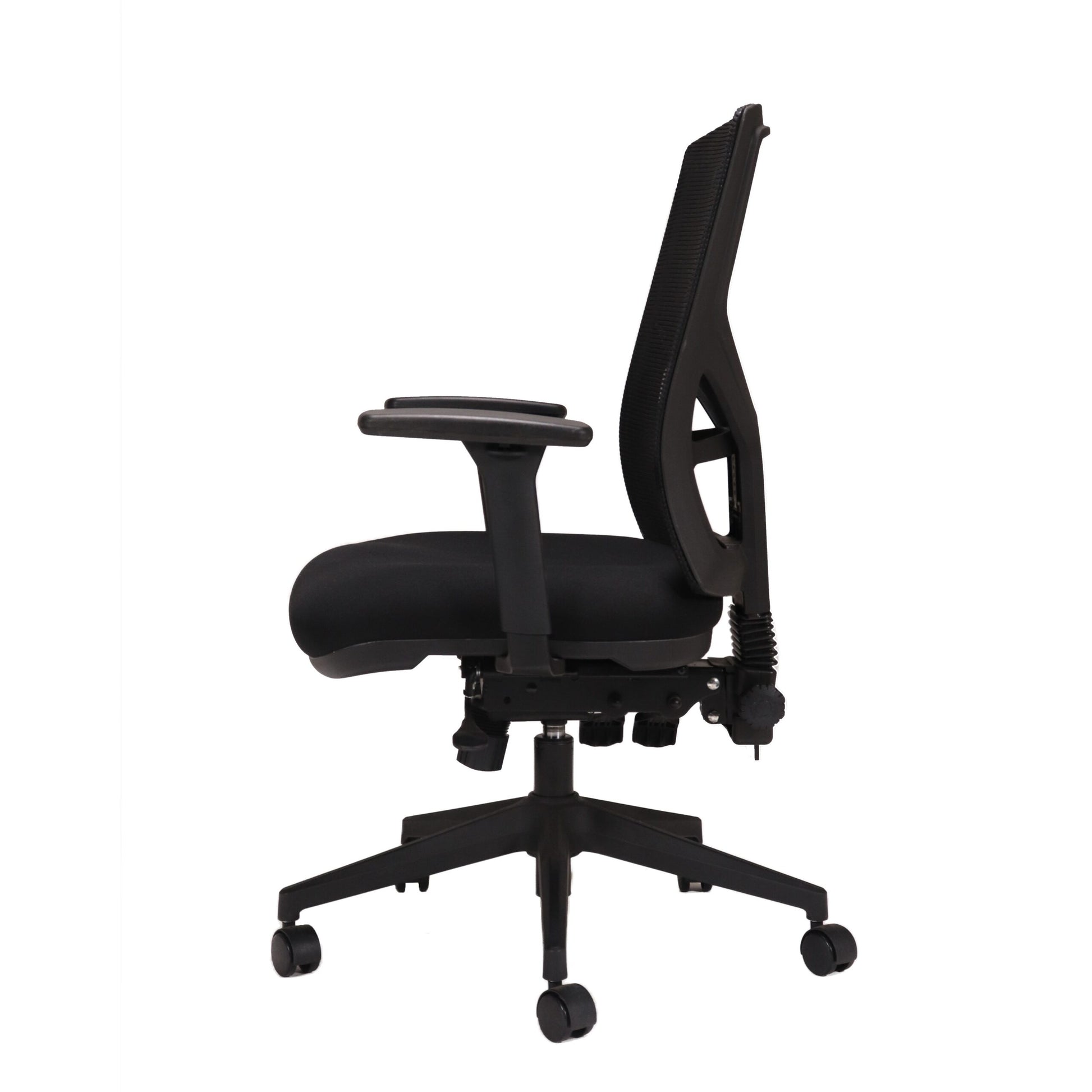 Breeze chair black mesh back detail for office hire