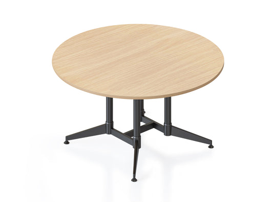 Typhoon Round Meeting Table Hire in black - angled view
