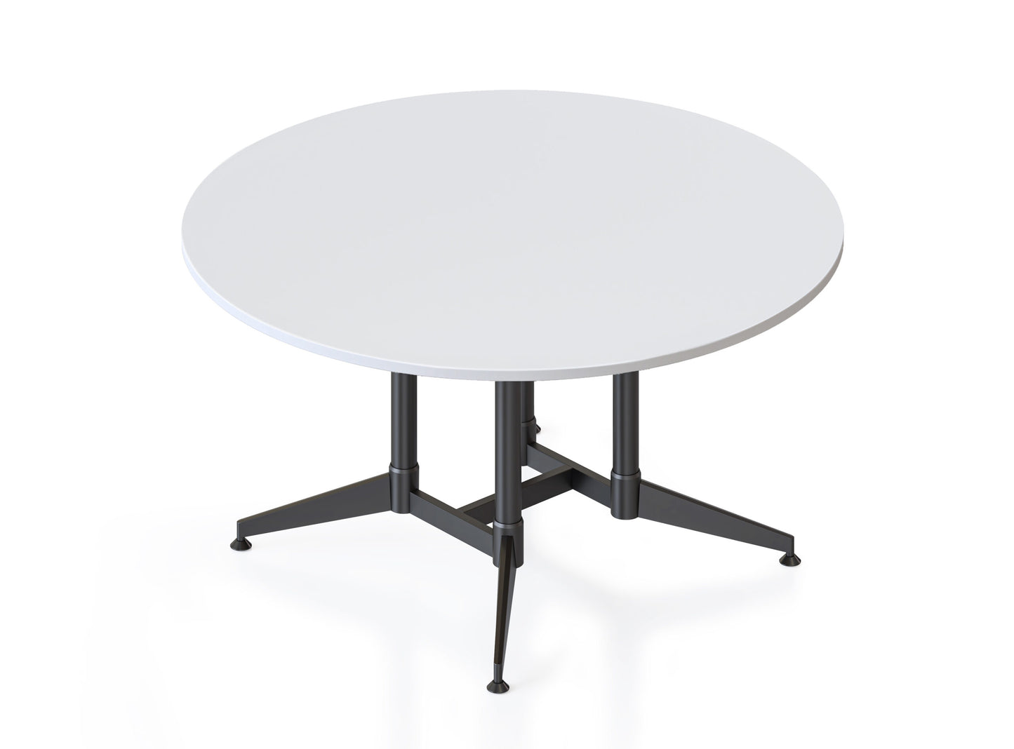 Typhoon Round Meeting Table Black P/C All Over / 1500mm Dia x 750mm H / Natural White product view for office furniture hire